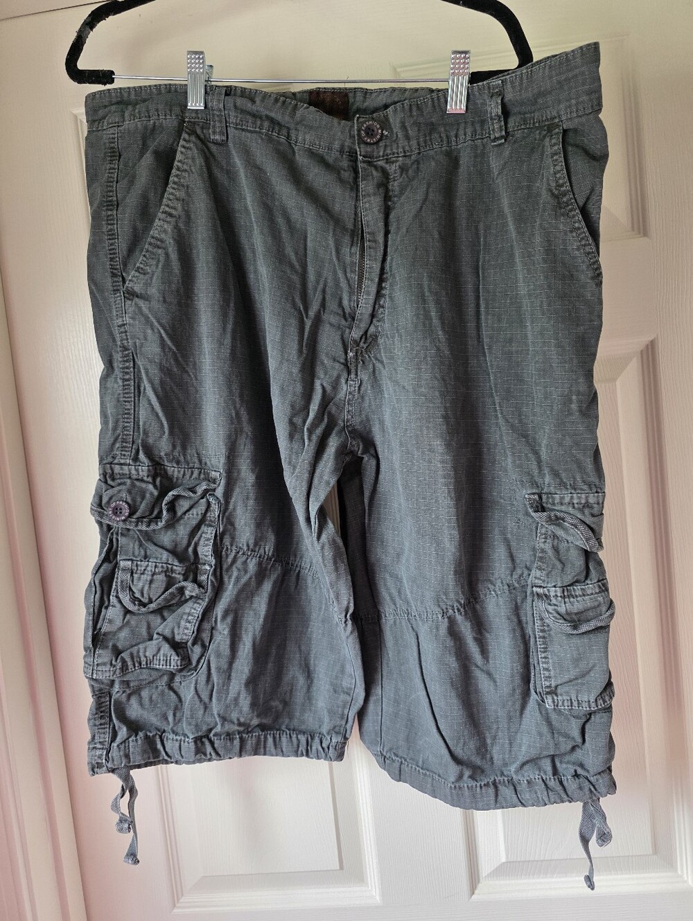Vintage Ministry of Fashion Mens Charcoal Skate Shorts Y2k Baggy Streetwear Sz38